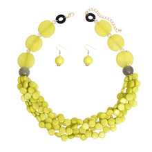 Load image into Gallery viewer, Necklace Retro Marbled Green Bead Set for Women