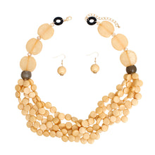 Load image into Gallery viewer, Necklace Retro Marbled Light Brown Bead Set Women