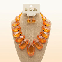 Load image into Gallery viewer, Toggle Chunky Orange Bead Cord Tribal Necklace