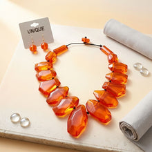 Load image into Gallery viewer, Toggle Chunky Red Bead Cord Tribal Necklace