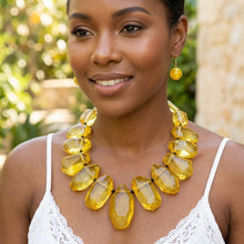 Load image into Gallery viewer, Toggle Chunky Yellow Bead Cord Tribal Necklace