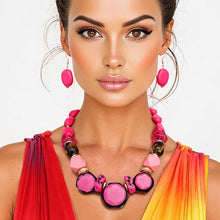 Load image into Gallery viewer, Necklace Fuchsia Leopard Chunky Bead for Women