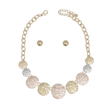 Load image into Gallery viewer, Chain Multi Heavy Duty Crinkle Metal Disc Necklace