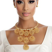 Load image into Gallery viewer, Collar Gold Metal Ball Drop Bib Necklace for Women
