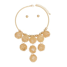 Load image into Gallery viewer, Collar Gold Metal Ball Drop Bib Necklace for Women