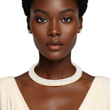 Load image into Gallery viewer, Collar Gold Pearl Stone Torque Necklace for Women