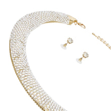 Load image into Gallery viewer, Collar Gold Pearl Stone Torque Necklace for Women