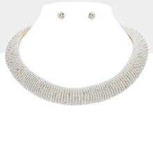 Load image into Gallery viewer, Collar Gold Pearl Stone Torque Necklace for Women