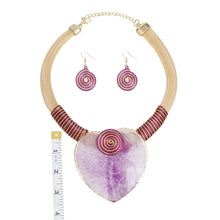 Load image into Gallery viewer, Collar Purple Large Resin Agate Slice Pendant Set