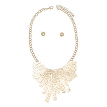 Load image into Gallery viewer, Bib Rigid Gold Oversized Metal Bar Plate Necklace