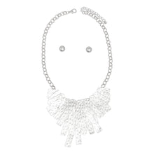 Load image into Gallery viewer, Bib Rigid Silver Oversized Metal Bar Plate Necklace