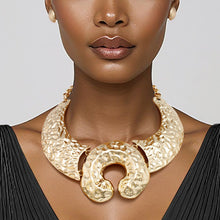 Load image into Gallery viewer, Bib Gold Warrior Chic Armor Horseshoe Necklace