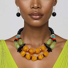 Load image into Gallery viewer, Beaded Mustard Stone Ethnic Chic Layered Necklace