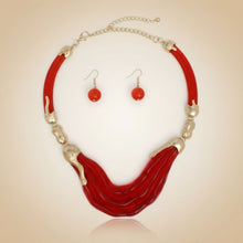 Load image into Gallery viewer, Bib Transparent Red Melted Design Necklace