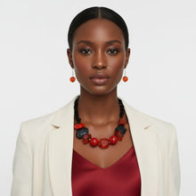 Load image into Gallery viewer, Beaded Red Chunky Mixed Bead Tribal Necklace