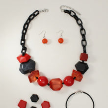Load image into Gallery viewer, Beaded Red Chunky Mixed Bead Tribal Necklace