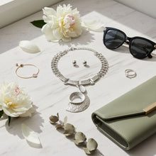 Load image into Gallery viewer, Pendant Silver Melted Metal Open C Chunky Necklace