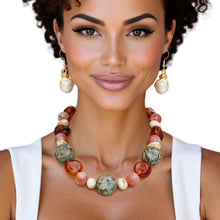 Load image into Gallery viewer, Beaded Brown Dreamy Oceanic Chunky Necklace