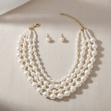Load image into Gallery viewer, Cream Pearl Sophisticated 4 Layer Classic Necklace