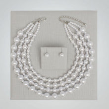 Load image into Gallery viewer, White Pearl Sophisticated 4 Layer Classic Necklace