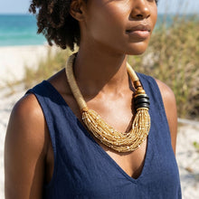 Load image into Gallery viewer, Toggle Twisted Helix Seed Bead Offset Necklace