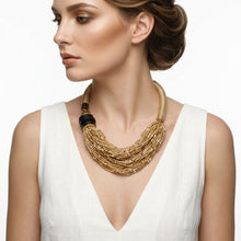 Load image into Gallery viewer, Toggle Twisted Helix Seed Bead Offset Necklace