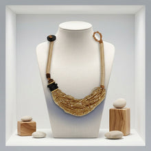 Load image into Gallery viewer, Toggle Twisted Helix Seed Bead Offset Necklace