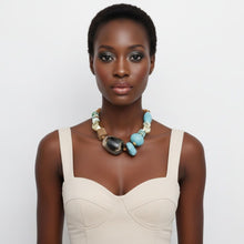 Load image into Gallery viewer, Tribal Natural Elements Turquoise Chunky Necklace