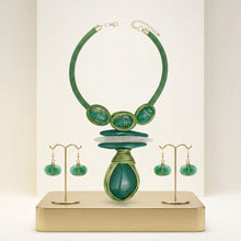 Load image into Gallery viewer, Bold Green Teardrop Pendant Handmade Necklace