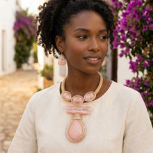 Load image into Gallery viewer, Soft Pink Teardrop Pendant Handmade Necklace