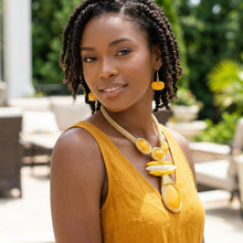 Load image into Gallery viewer, Mustard Yellow Teardrop Pendant Handmade Necklace