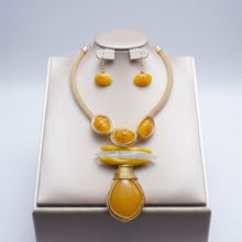 Load image into Gallery viewer, Mustard Yellow Teardrop Pendant Handmade Necklace