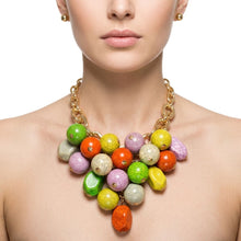 Load image into Gallery viewer, Chunky Color Crackle Bead Chainmaille Bib Necklace