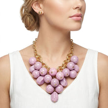 Load image into Gallery viewer, Chunky Pink Crackle Bead Chainmaille Bib Necklace