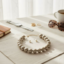 Load image into Gallery viewer, High Gloss Pearlescent Brown 24mm Bead Necklace
