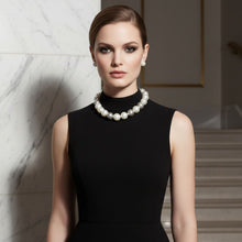 Load image into Gallery viewer, High Gloss Pearlescent White Brown 24mm Necklace