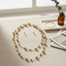 Load image into Gallery viewer, Convertible Stretch Gold Bead 60 inch Necklace