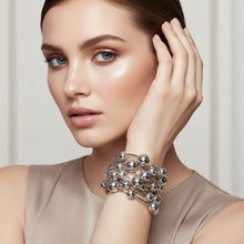 Load image into Gallery viewer, Convertible Stretch Silver Bead 60 inch Necklace