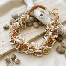Load image into Gallery viewer, Tribal Marble Ivory Square Leather Woven Necklace