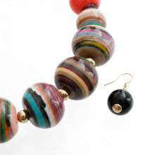 Load image into Gallery viewer, Multicolor Striped Resin Chunky Beaded Necklace