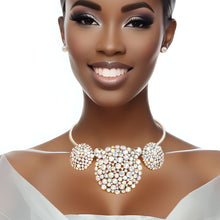 Load image into Gallery viewer, Aurora Borealis Triple Stone Dome Cluster Collar