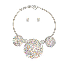 Load image into Gallery viewer, Aurora Borealis Triple Stone Dome Cluster Collar