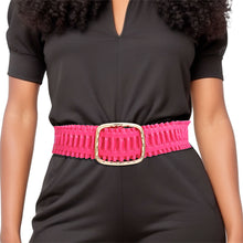Load image into Gallery viewer, Belt Fuchsia Ruffled Wide Stretch for Women