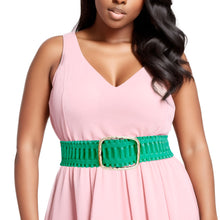 Load image into Gallery viewer, Belt Green Ruffled Wide Stretch for Women