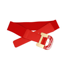 Load image into Gallery viewer, Belt Red Wide Marbled Buckle Stretch for Women