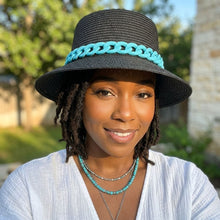 Load image into Gallery viewer, Blue Chain Black Bucket Hat