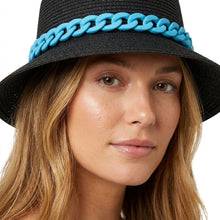 Load image into Gallery viewer, Blue Chain Black Bucket Hat