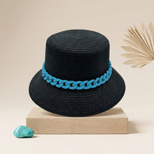 Load image into Gallery viewer, Blue Chain Black Bucket Hat