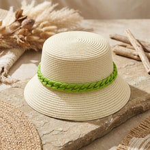 Load image into Gallery viewer, Green Chain Straw Bucket Hat