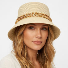 Load image into Gallery viewer, Gold Chain Beige Bucket Hat